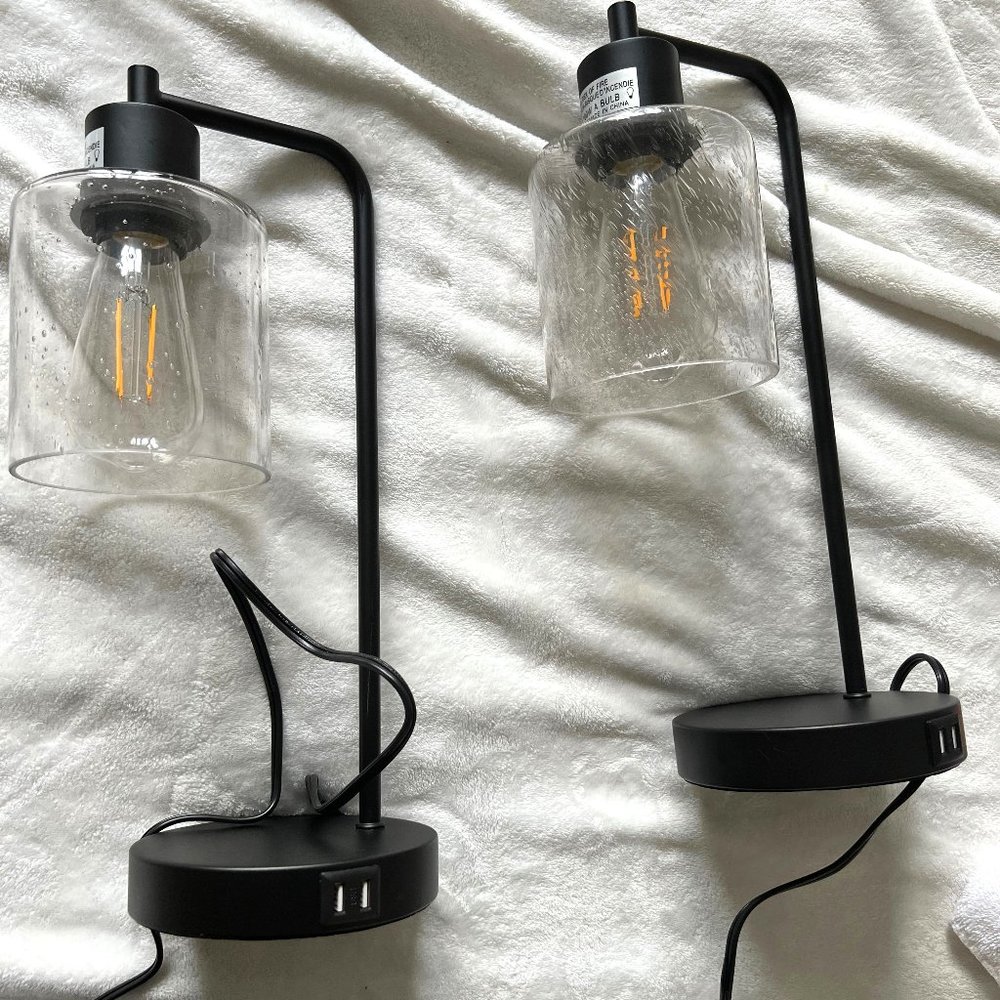 Vintage Farmhouse side table touch lamps
